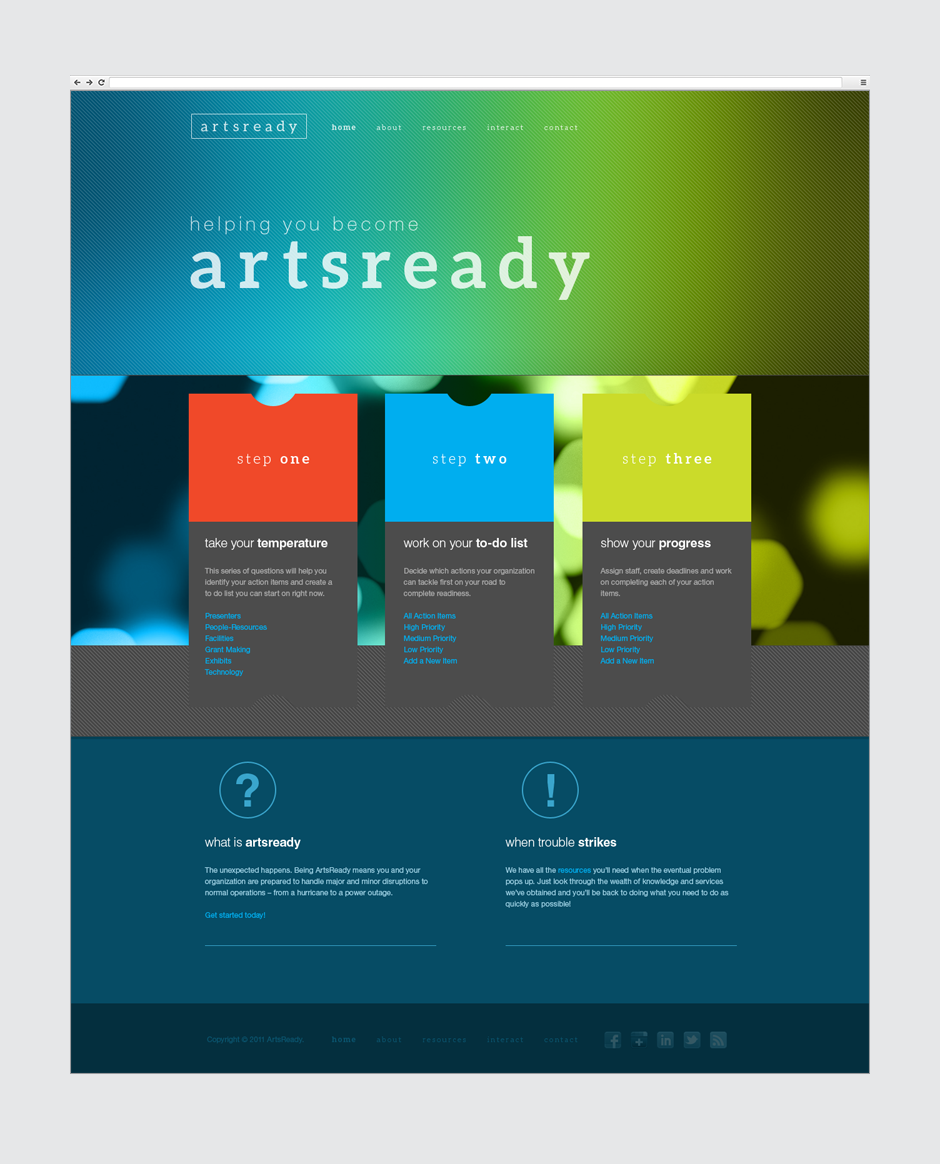 ArtsReady Website Design Home